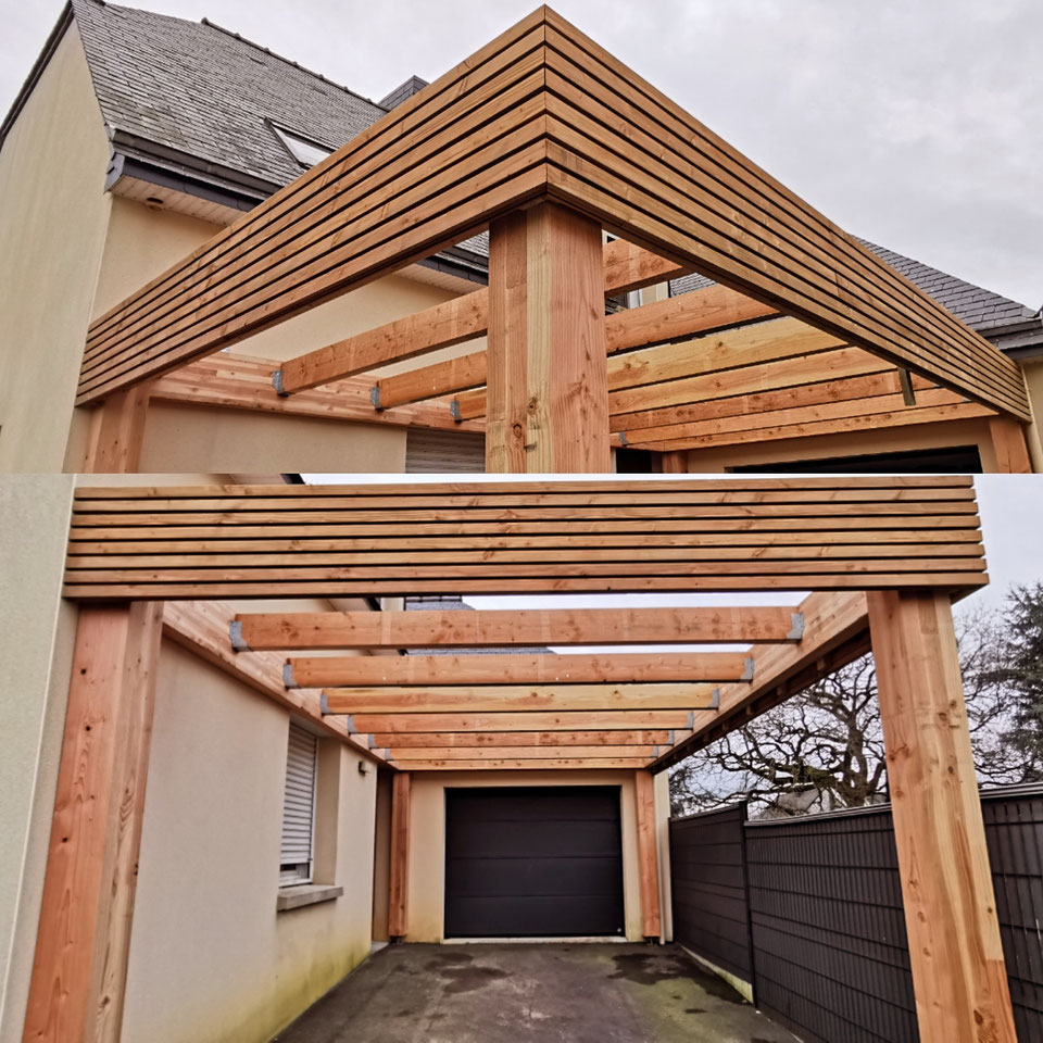 Carport double structure douglas
